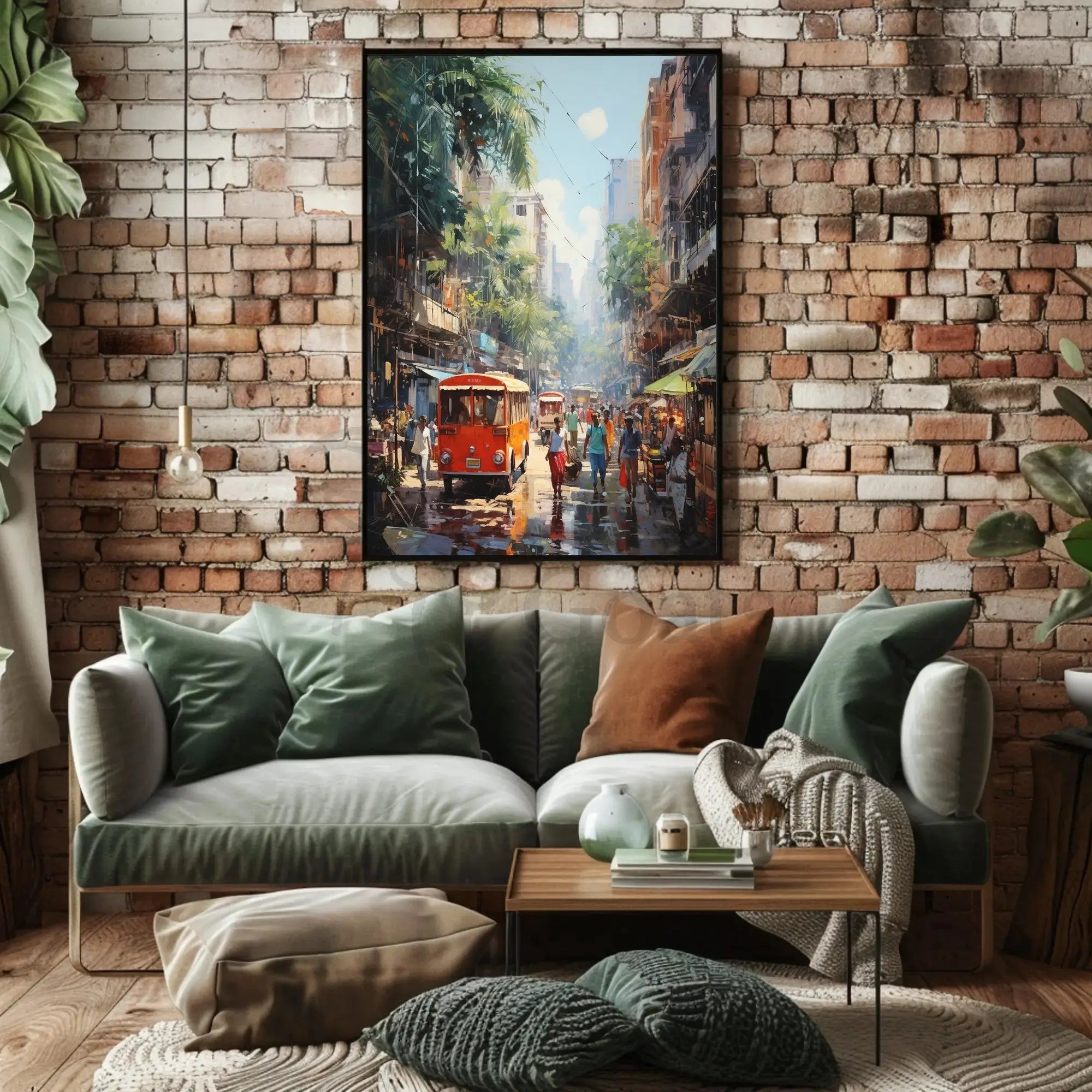 Tropical Urban Life Street Scene: Cultural or Heritage Poster PosterGoat