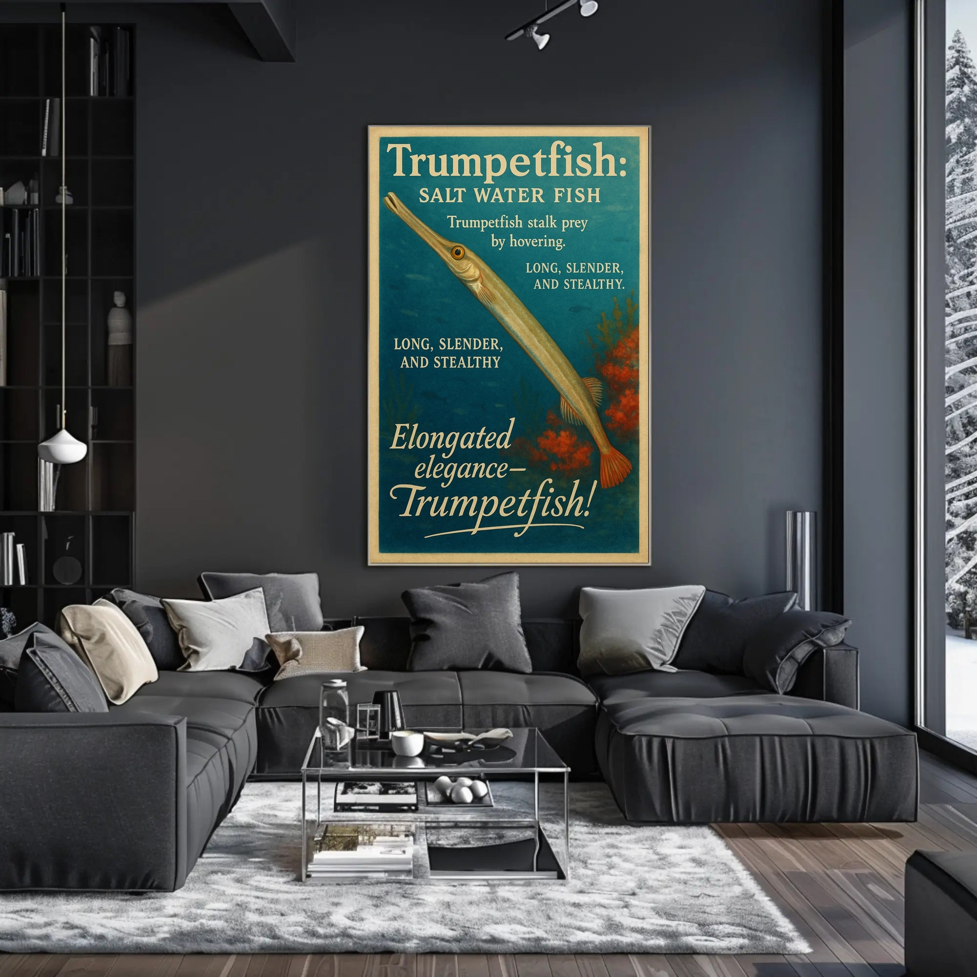 Trumpetfish The Stealthy Saltwater Poster PosterGoat