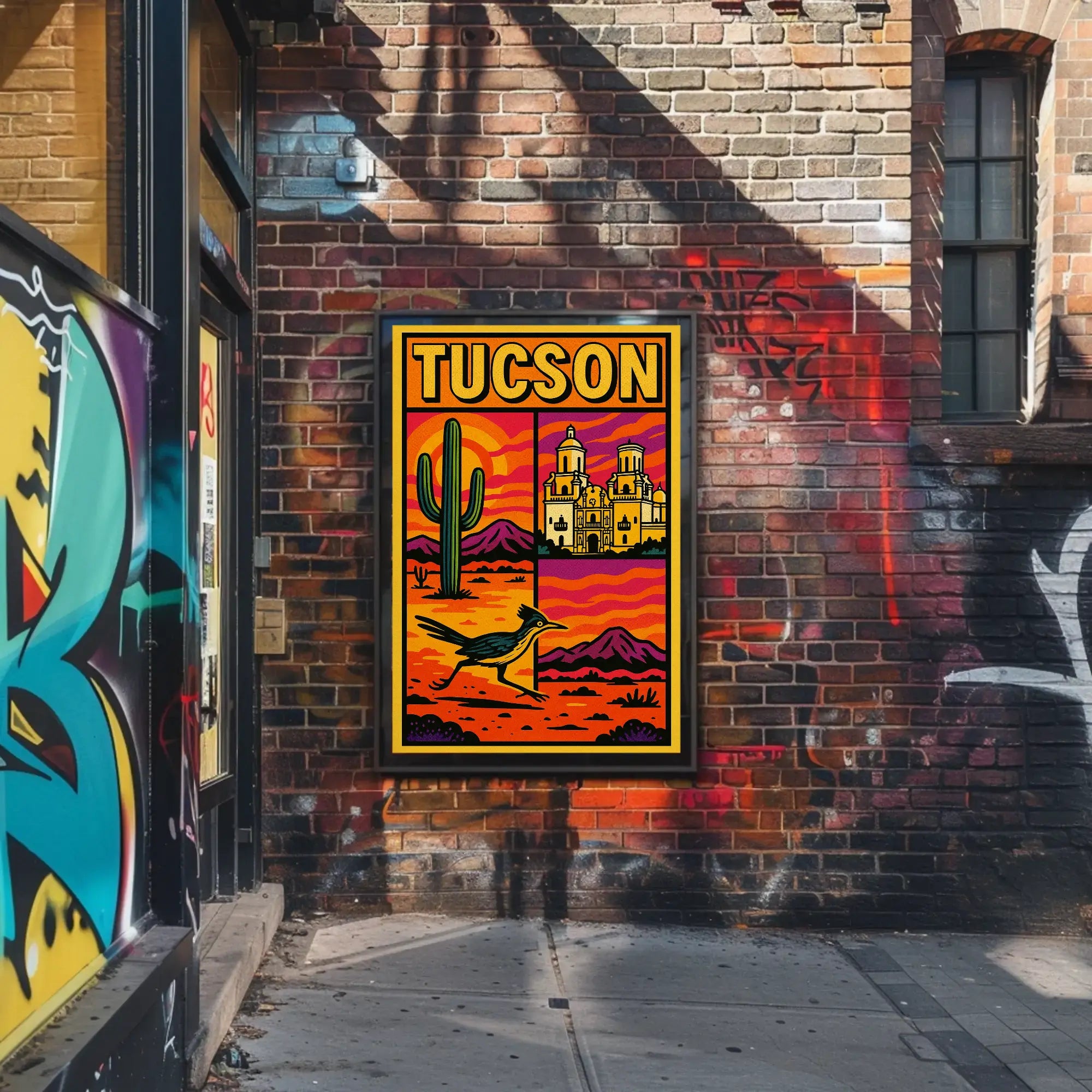 Tucson Desert Vibes Vintage Travel Poster PosterGoat