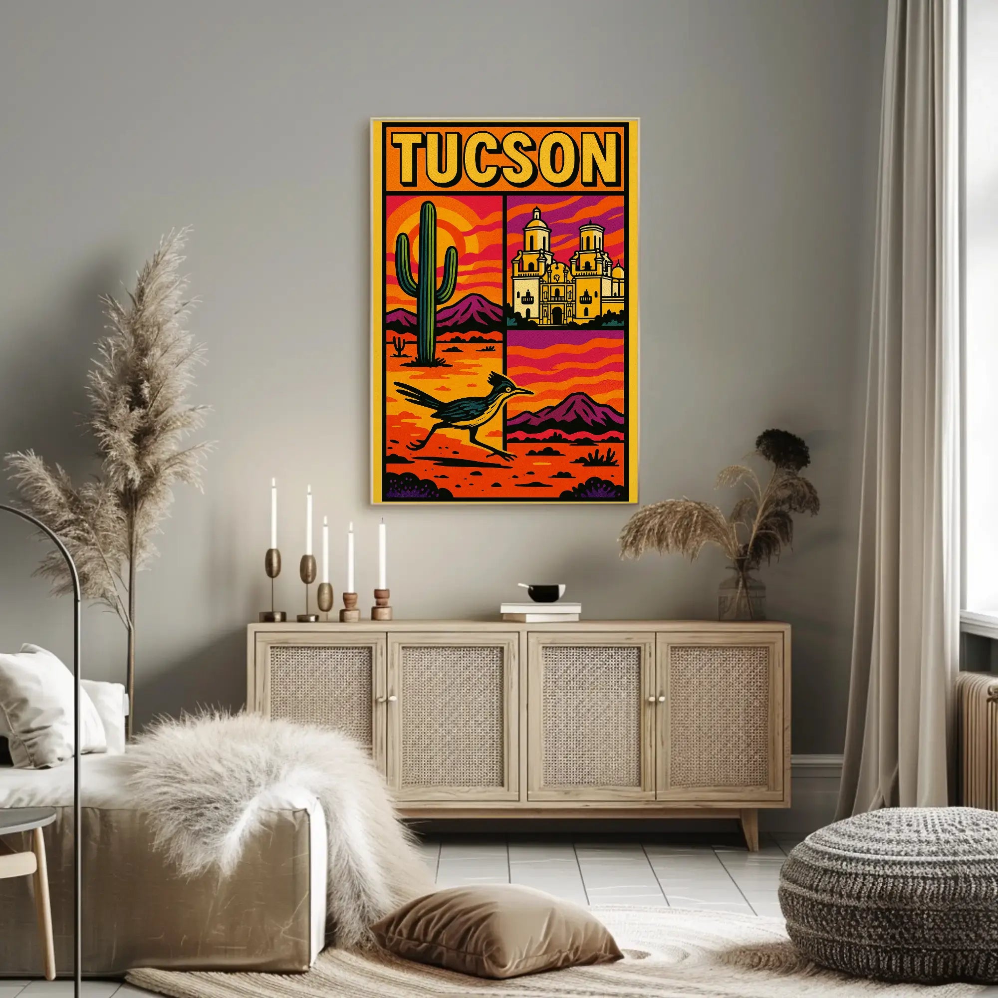 Tucson Desert Vibes Vintage Travel Poster PosterGoat