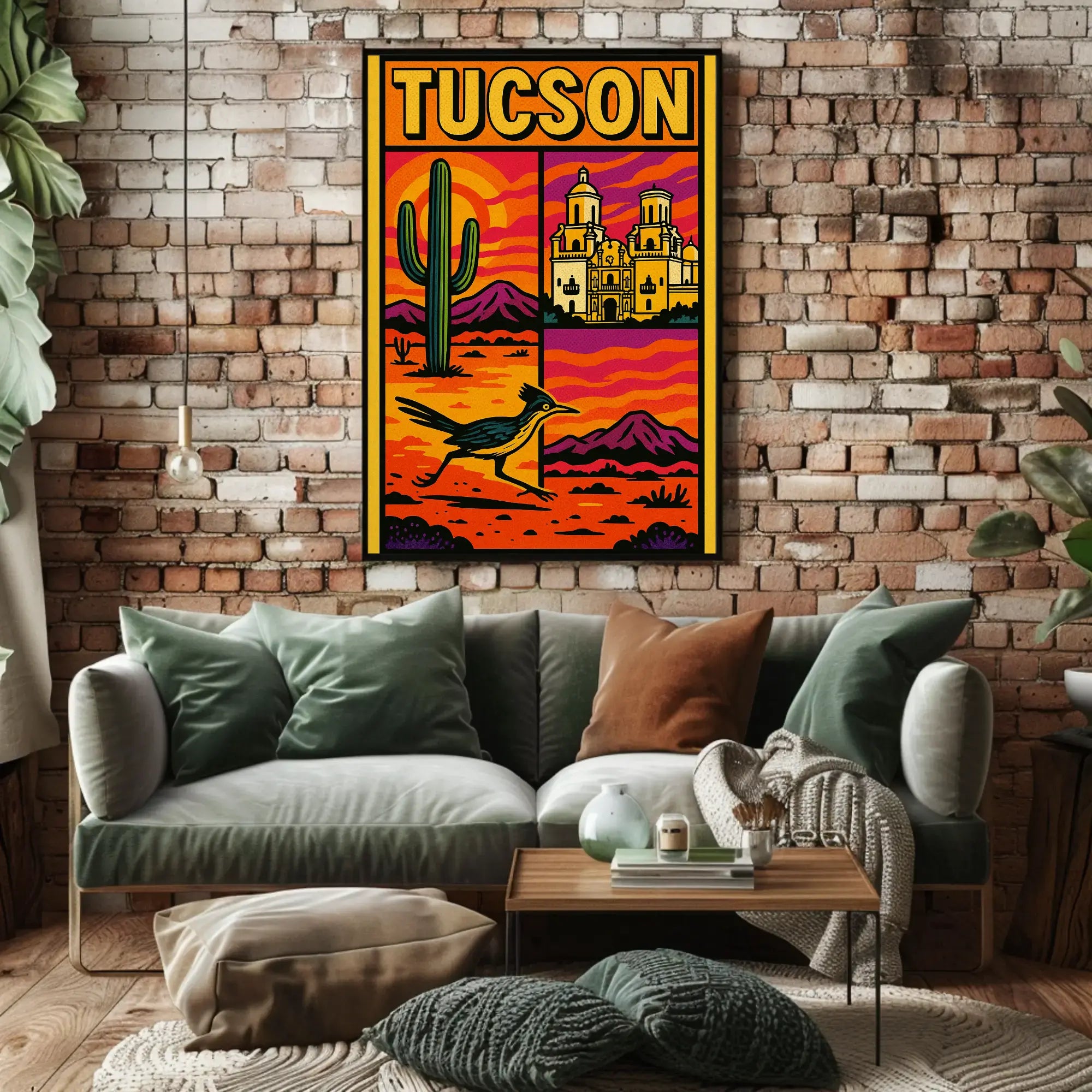 Tucson Desert Vibes Vintage Travel Poster PosterGoat