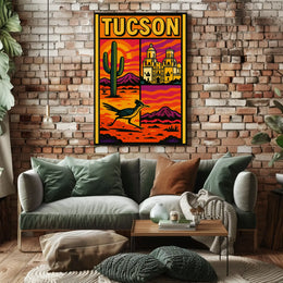 Tucson Desert Vibes Vintage Travel Poster PosterGoat