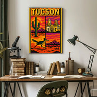 Tucson Desert Vibes Vintage Travel Poster PosterGoat
