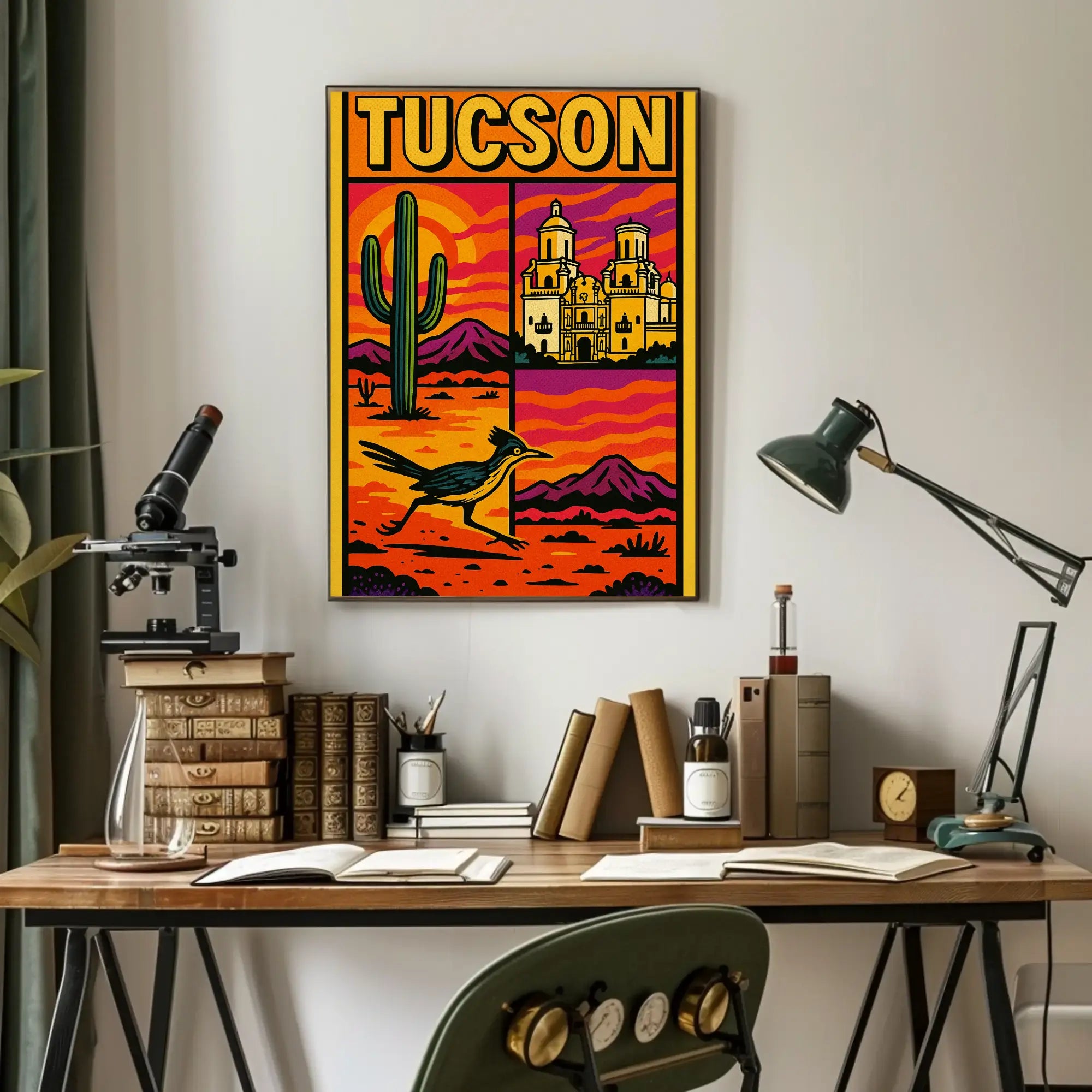 Tucson Desert Vibes Vintage Travel Poster PosterGoat