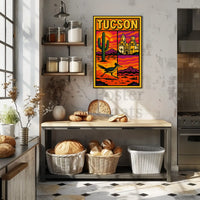 Tucson Desert Vibes Vintage Travel Poster PosterGoat