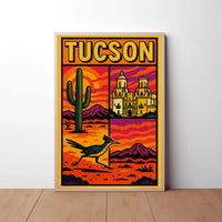 Tucson Desert Vibes Vintage Travel Poster PosterGoat