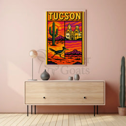 Tucson Desert Vibes Vintage Travel Poster PosterGoat