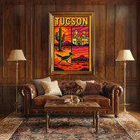 Tucson Desert Vibes Vintage Travel Poster PosterGoat
