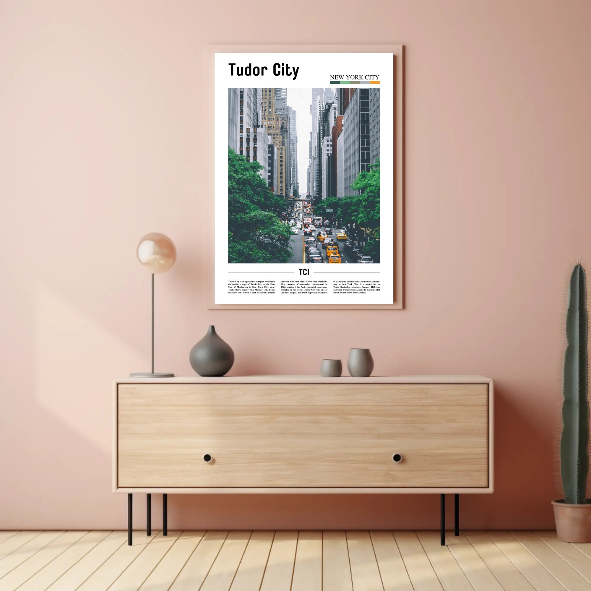Tudor City Modern Traffic Travel Poster PosterGoat
