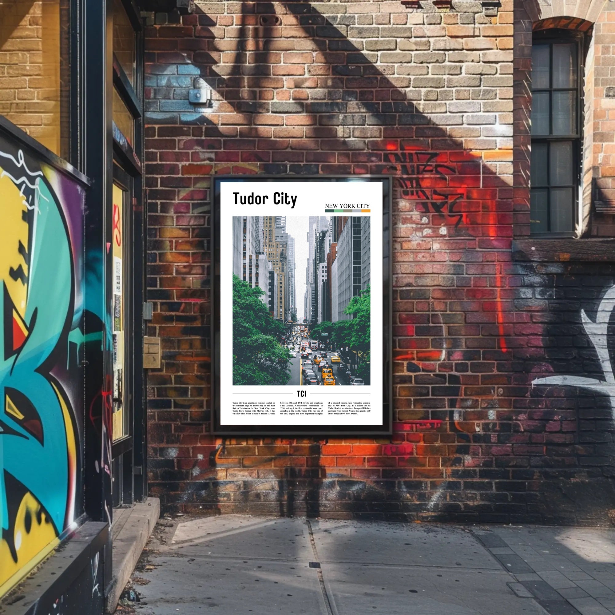 Tudor City Modern Traffic Travel Poster PosterGoat