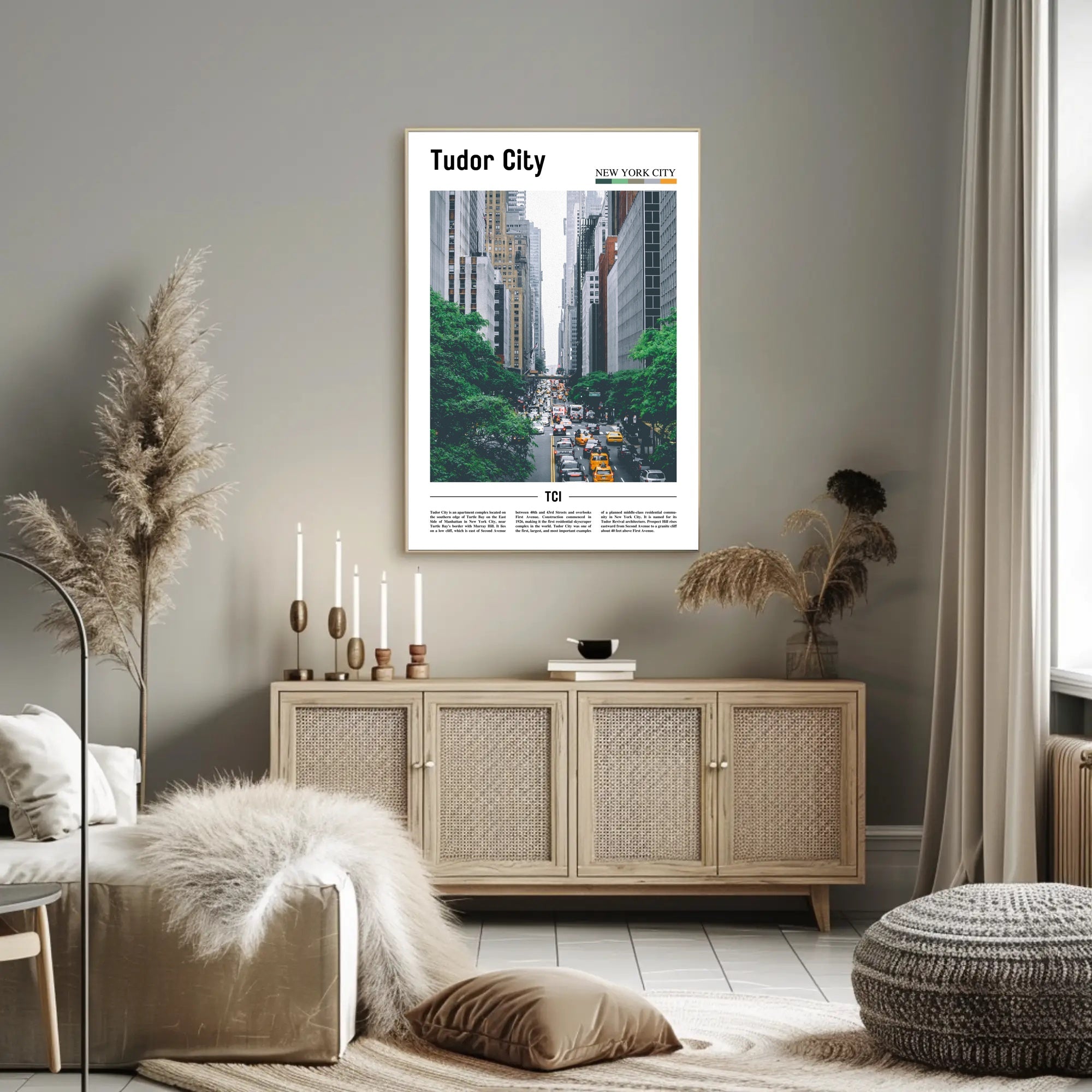Tudor City Modern Traffic Travel Poster PosterGoat