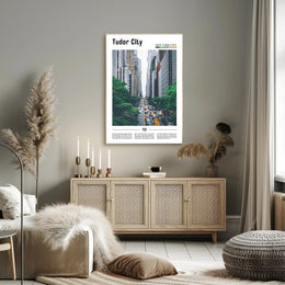Tudor City Modern Traffic Travel Poster PosterGoat