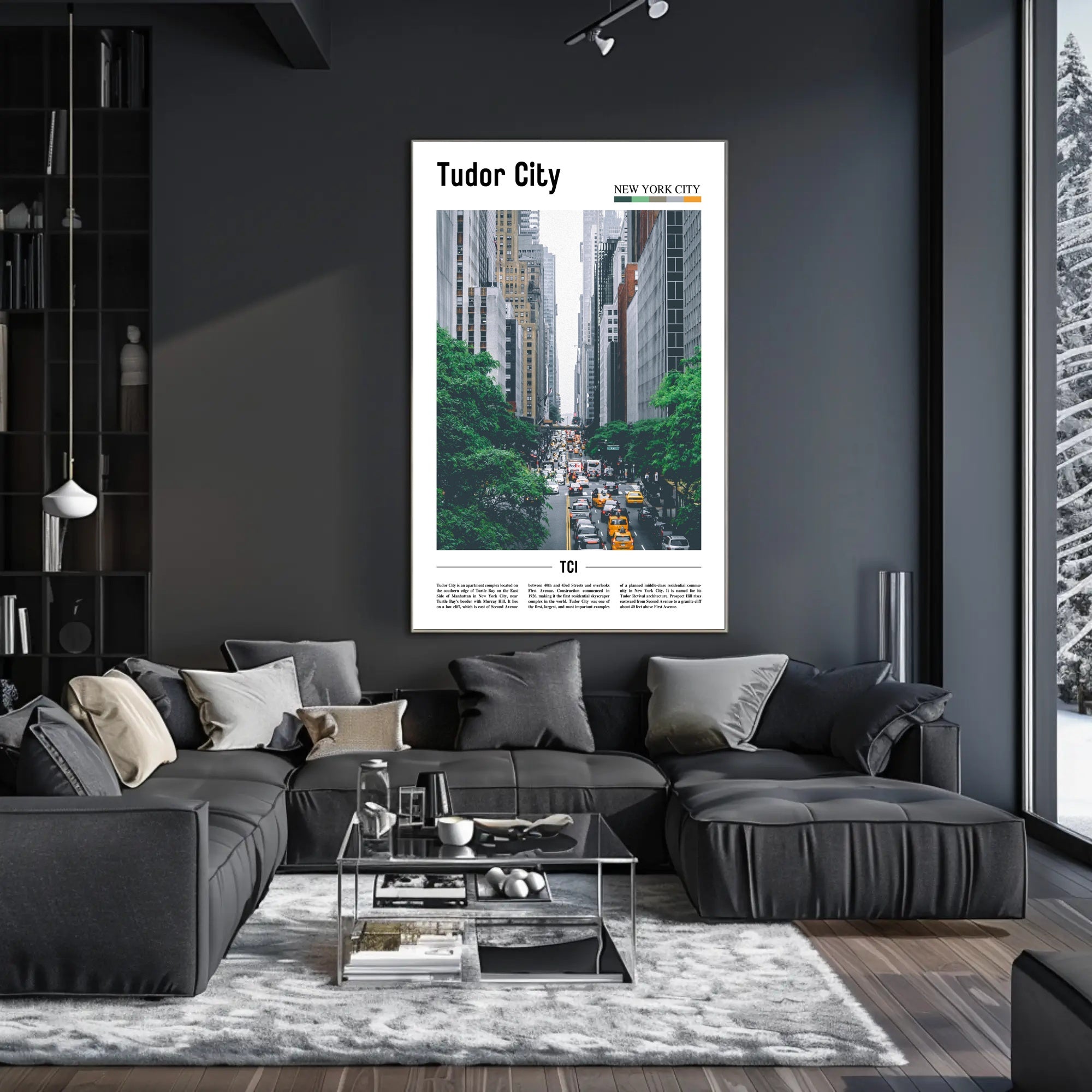 Tudor City Modern Traffic Travel Poster PosterGoat