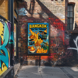 Tuk Tuk Tornado Adventure in Bangkok Urban or Cityscape Poster PosterGoat
