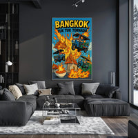 Tuk Tuk Tornado Adventure in Bangkok Urban or Cityscape Poster PosterGoat