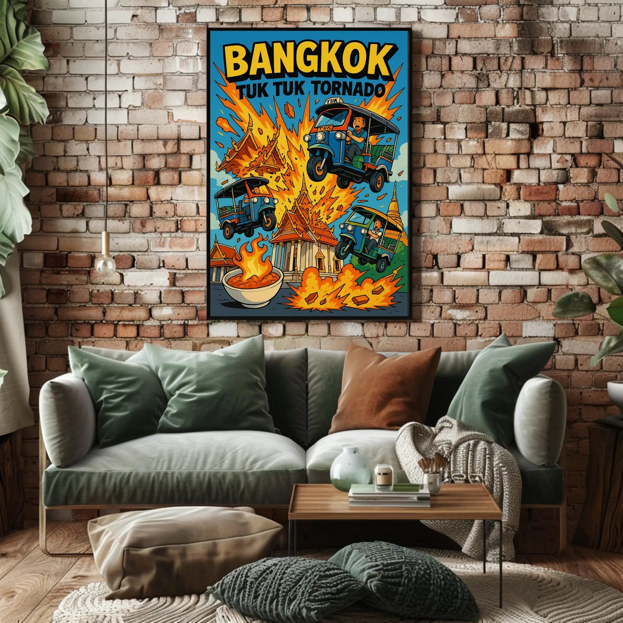 Tuk Tuk Tornado Adventure in Bangkok Urban or Cityscape Poster PosterGoat