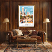 Tulsa Cityscape Vibrant Modern Travel Poster PosterGoat