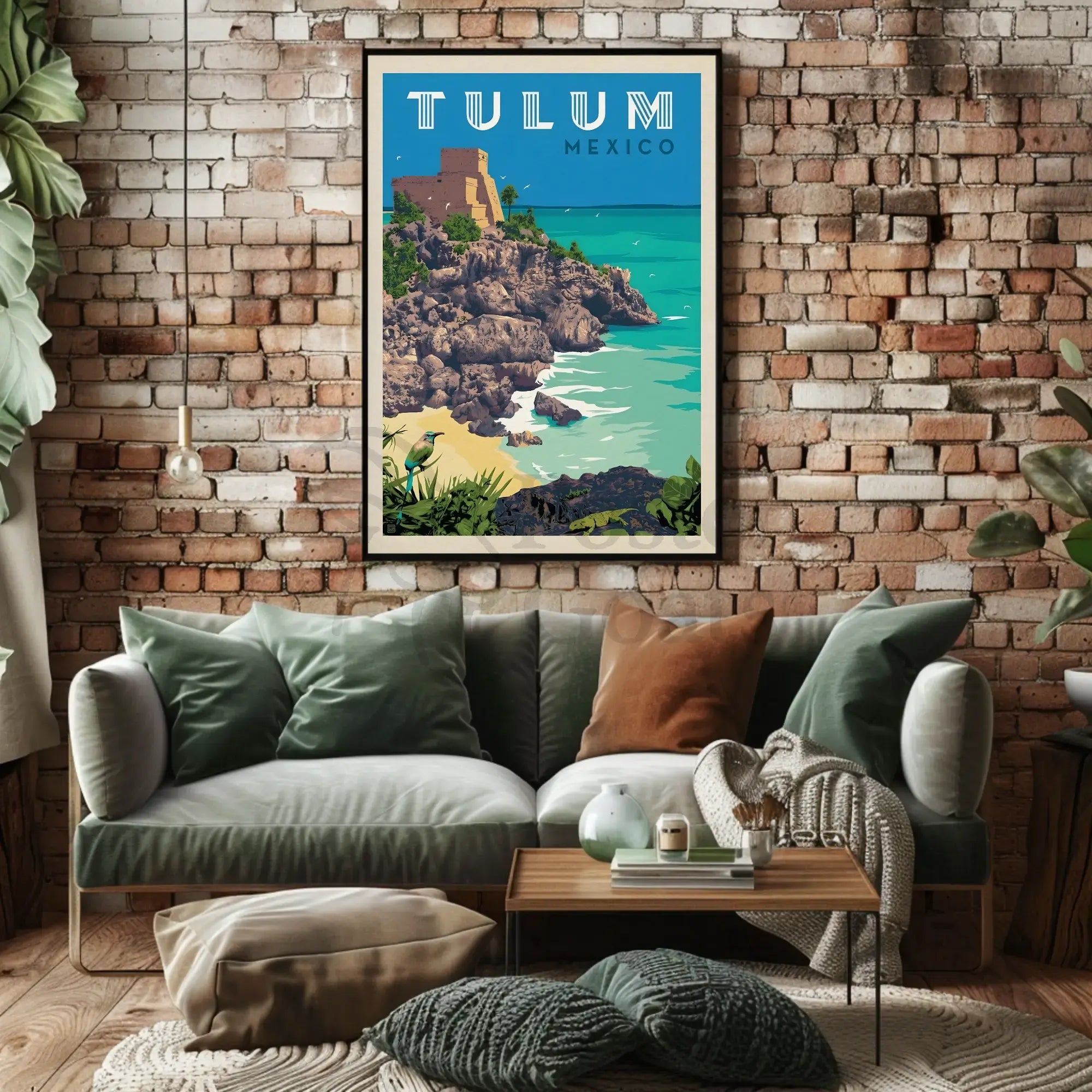 Tulum Adventure Awaits Vintage Travel Poster PosterGoat