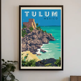 Tulum Adventure Awaits Vintage Travel Poster PosterGoat