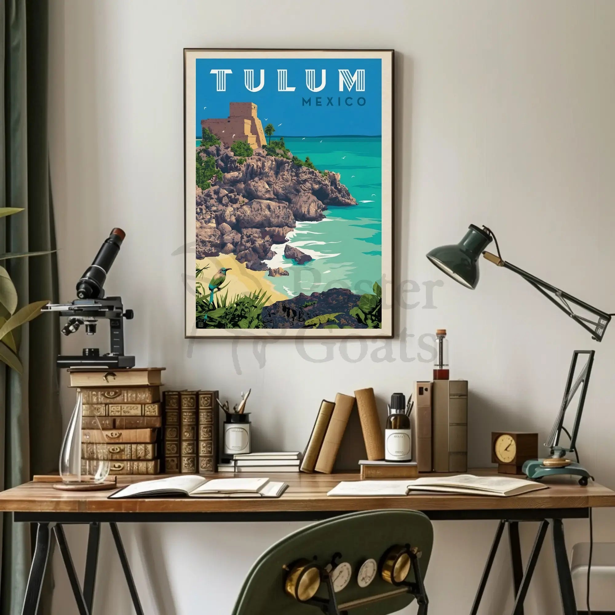 Tulum Adventure Awaits Vintage Travel Poster PosterGoat