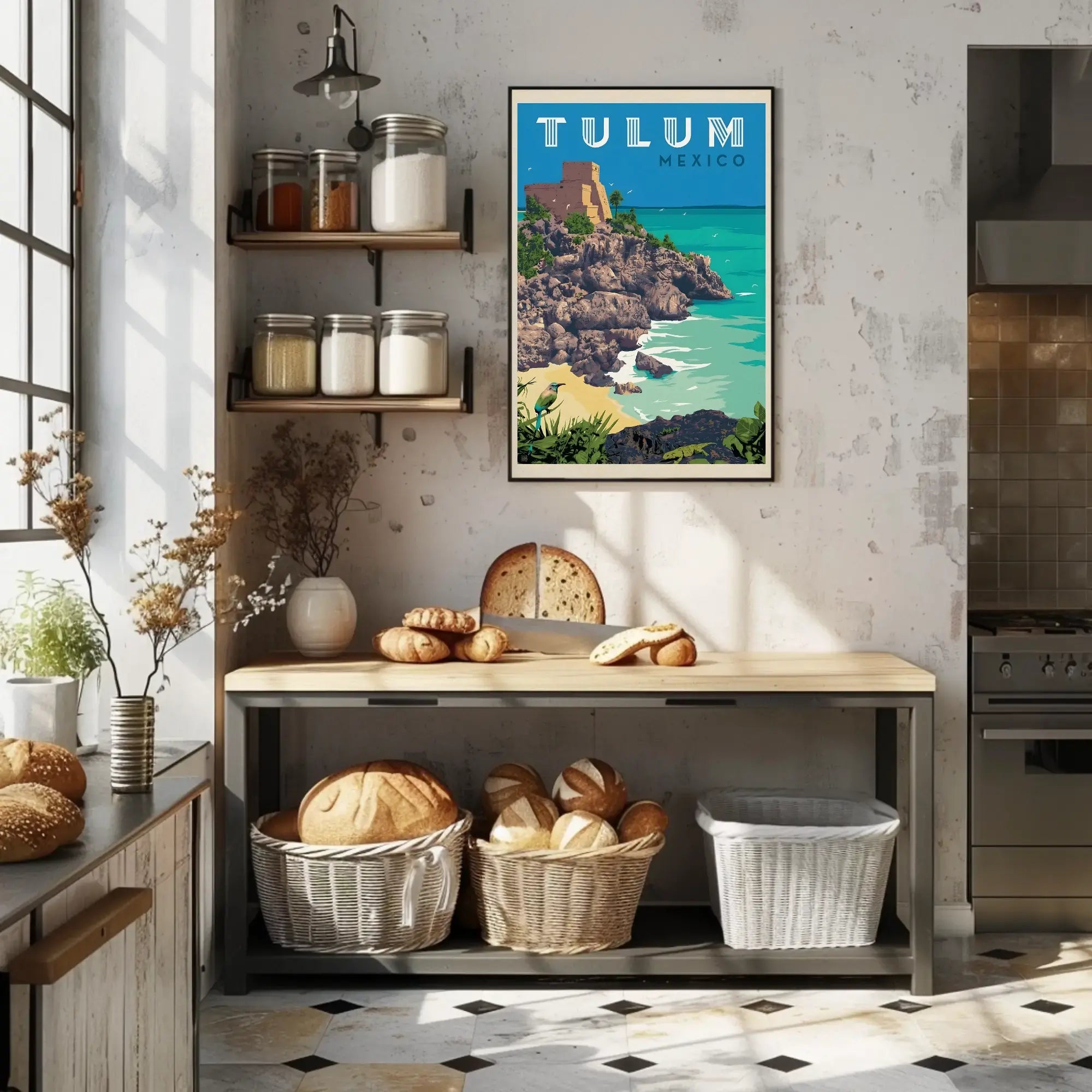 Tulum Adventure Awaits Vintage Travel Poster PosterGoat