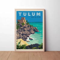 Tulum Adventure Awaits Vintage Travel Poster PosterGoat