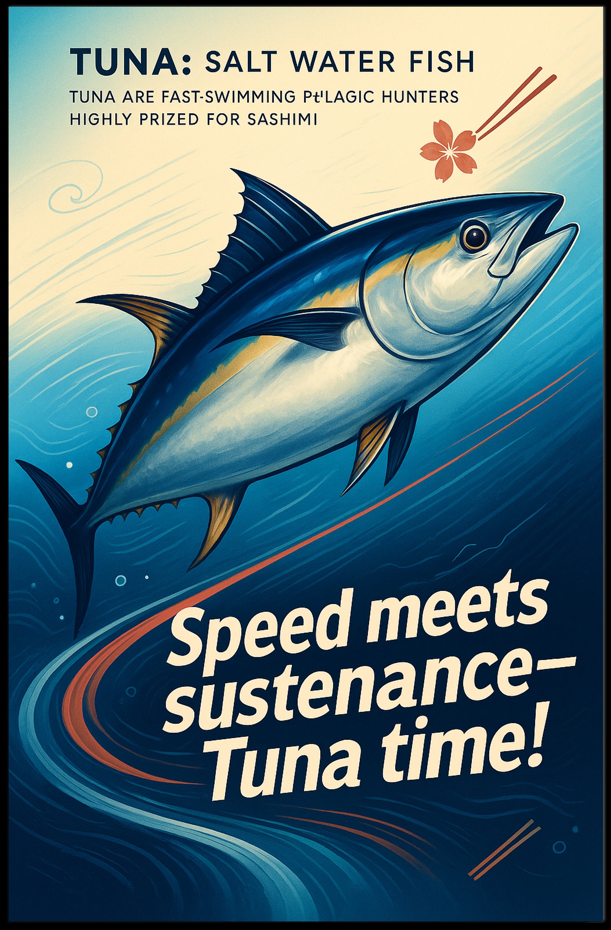 Tuna The Swift Ocean Hunter Wall Art Print PosterGoat