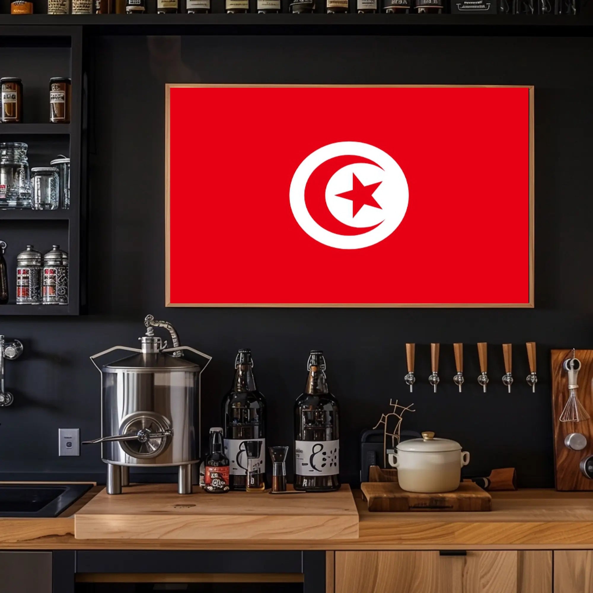 Tunisia National Flag Art Print for Country Flag Poster PosterGoat