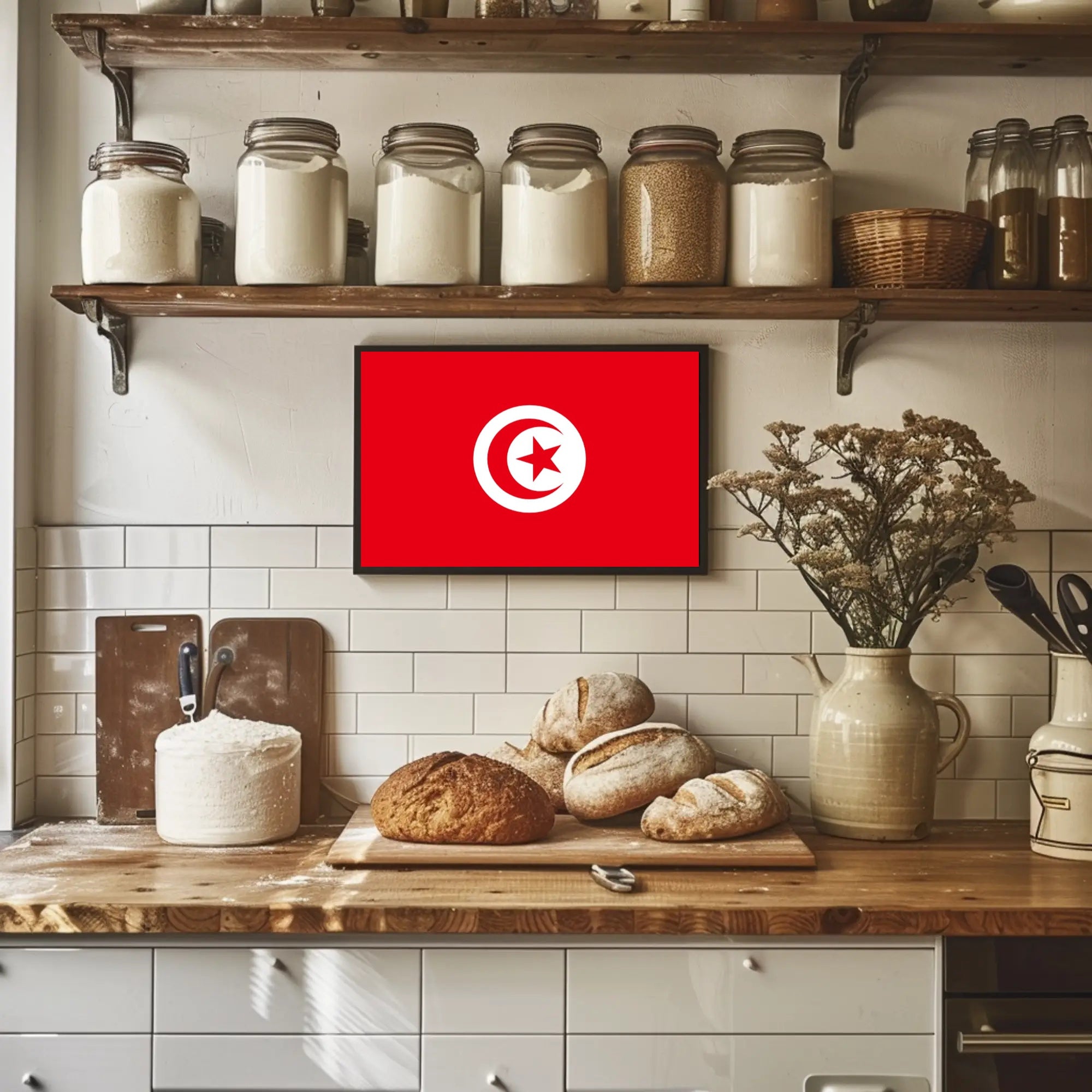 Tunisia National Flag Art Print for Country Flag Poster PosterGoat