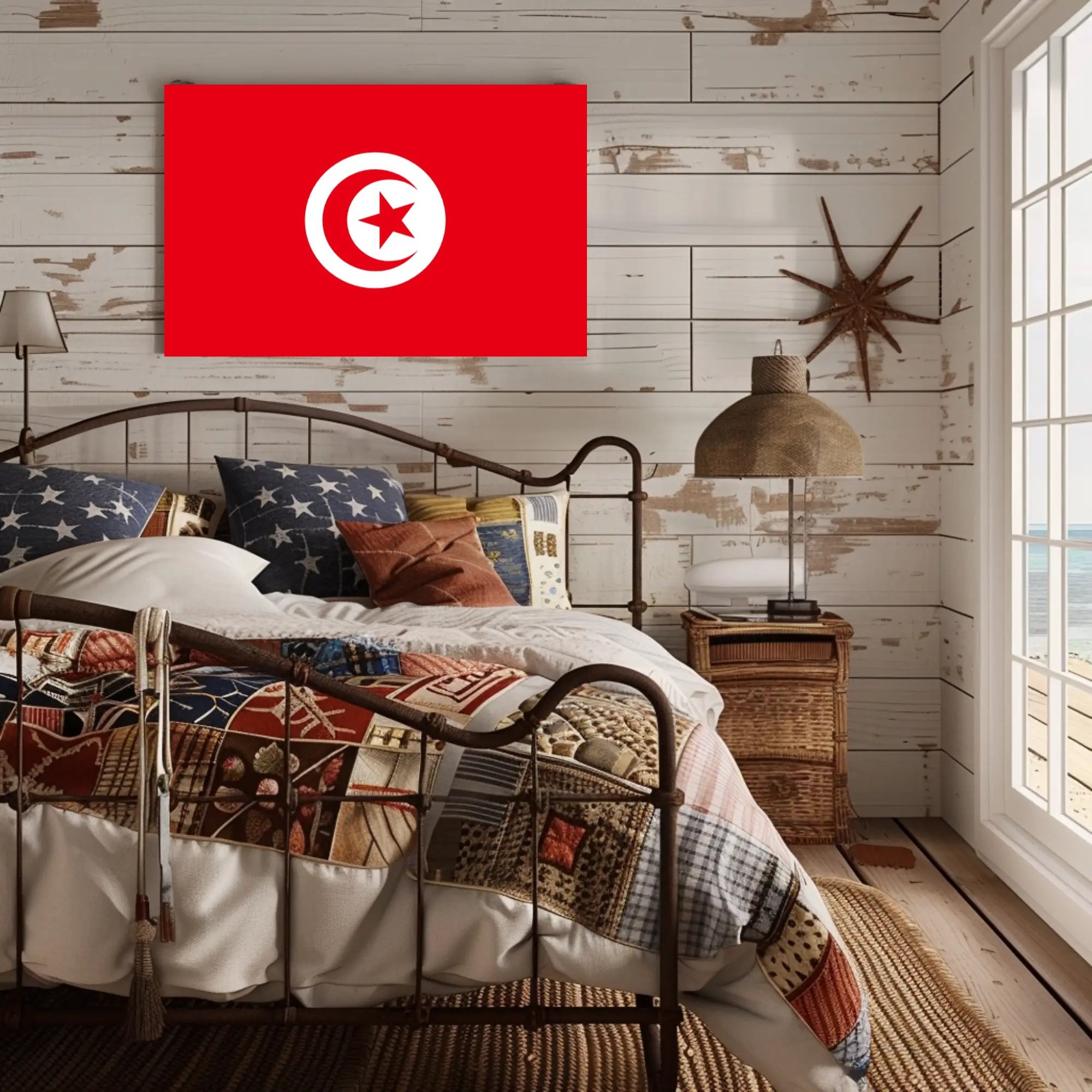 Tunisia National Flag Art Print for Country Flag Poster PosterGoat