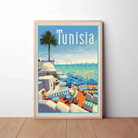 Tunisian Coastal Scene Evokes Mediterranean Leisure Travel Poster PosterGoat
