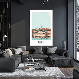 Turku Waterfront View Illustrated Travel Poster PosterGoat