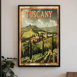 Tuscany Scenic Landscape Vintage Travel Poster PosterGoat
