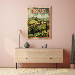 Tuscany Scenic Landscape Vintage Travel Poster PosterGoat