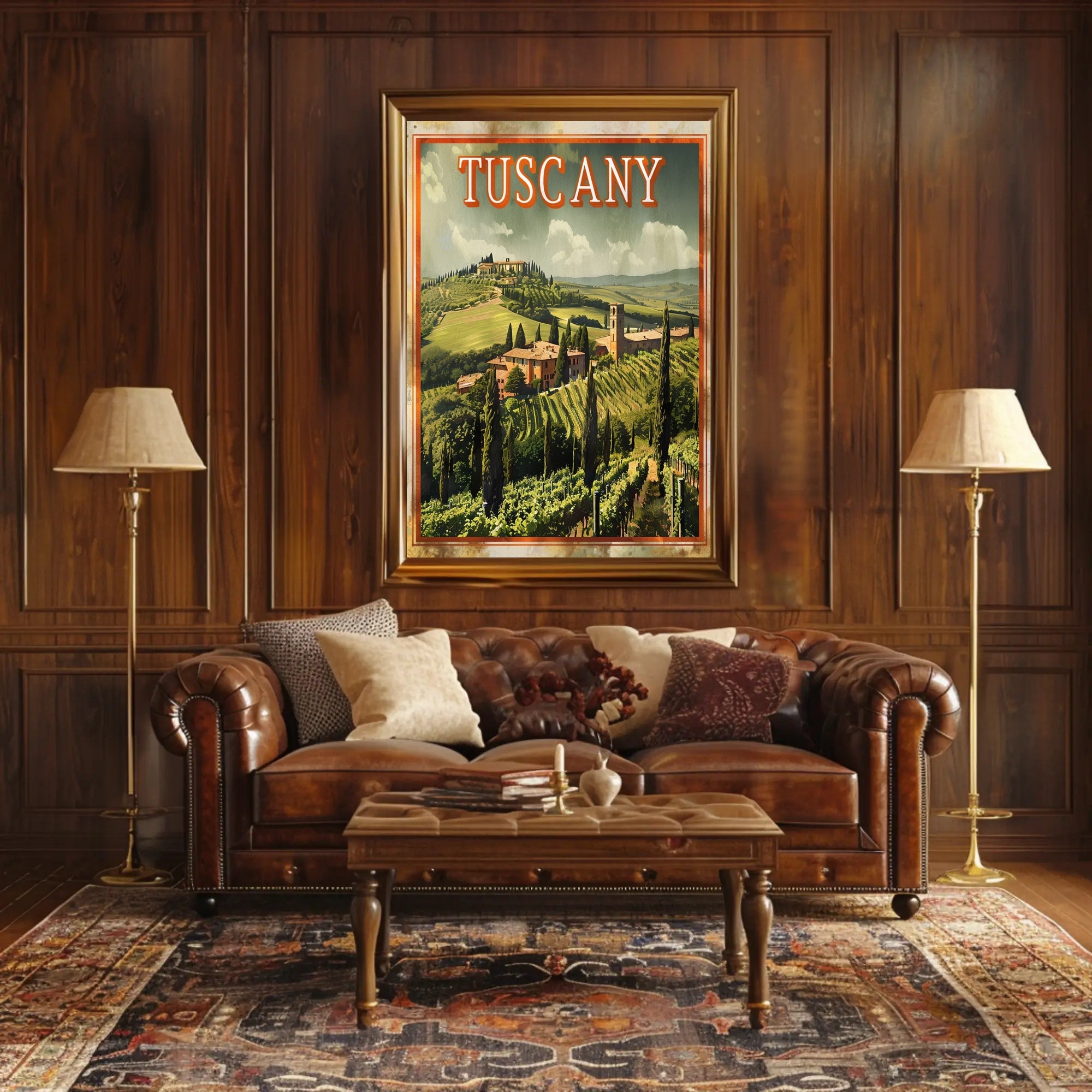 Tuscany Scenic Landscape Vintage Travel Poster PosterGoat