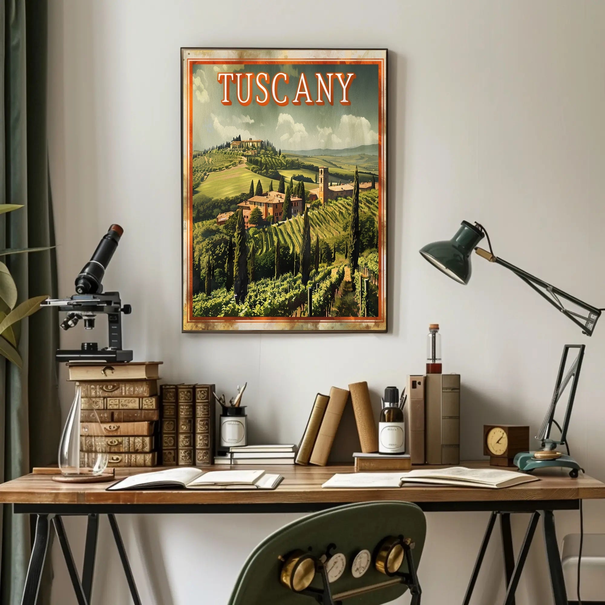 Tuscany Scenic Landscape Vintage Travel Poster PosterGoat