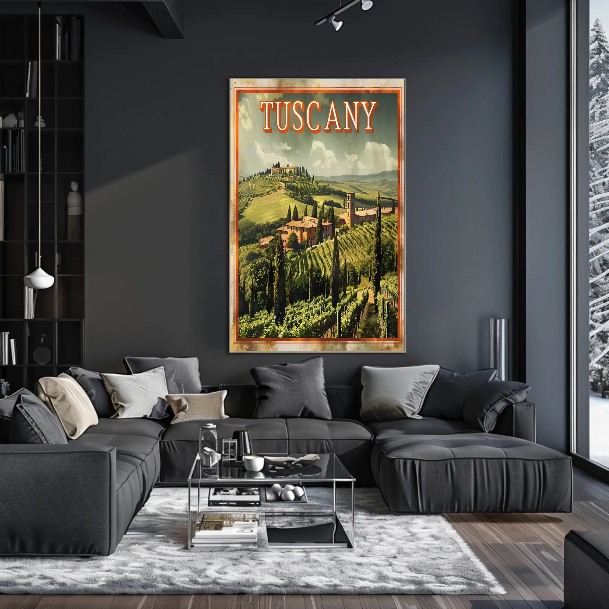 Tuscany Scenic Landscape Vintage Travel Poster PosterGoat