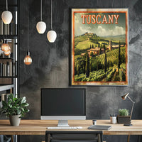 Tuscany Scenic Landscape Vintage Travel Poster PosterGoat
