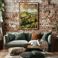Tuscany Scenic Landscape Vintage Travel Poster PosterGoat