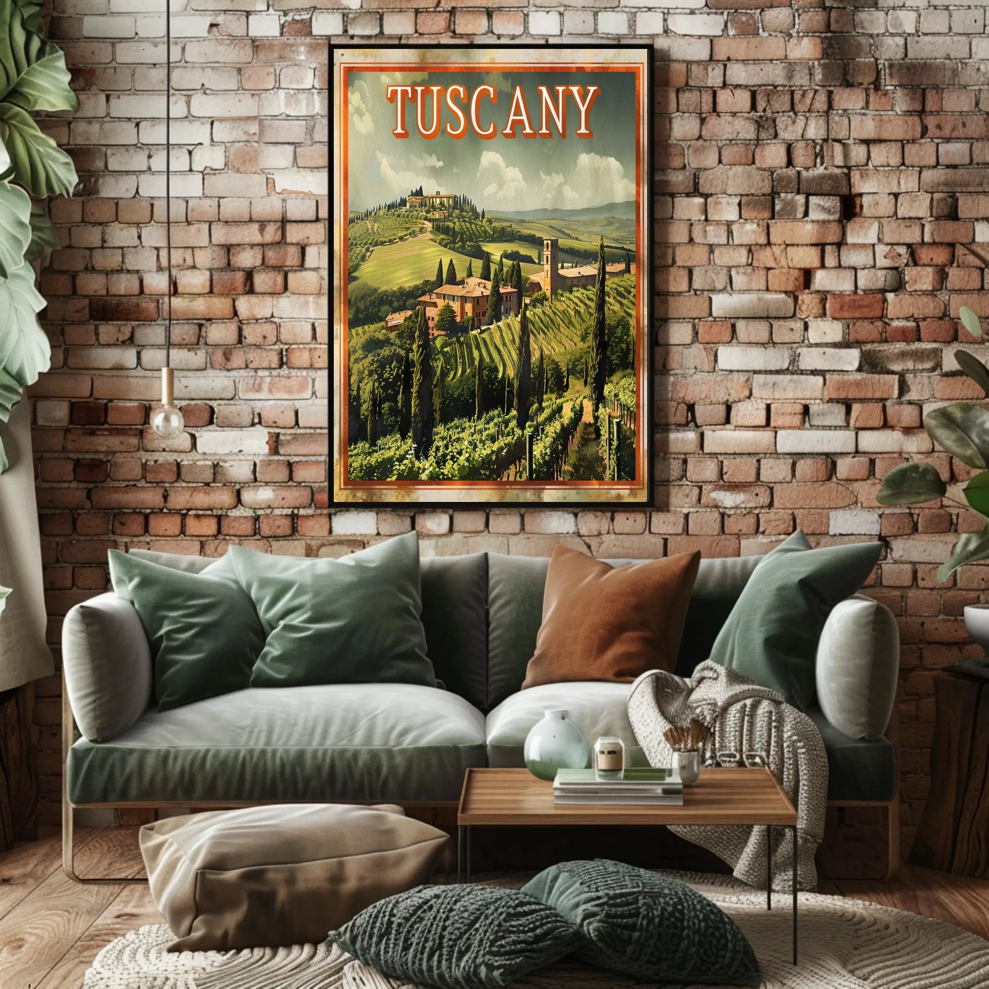 Tuscany Scenic Landscape Vintage Travel Poster PosterGoat