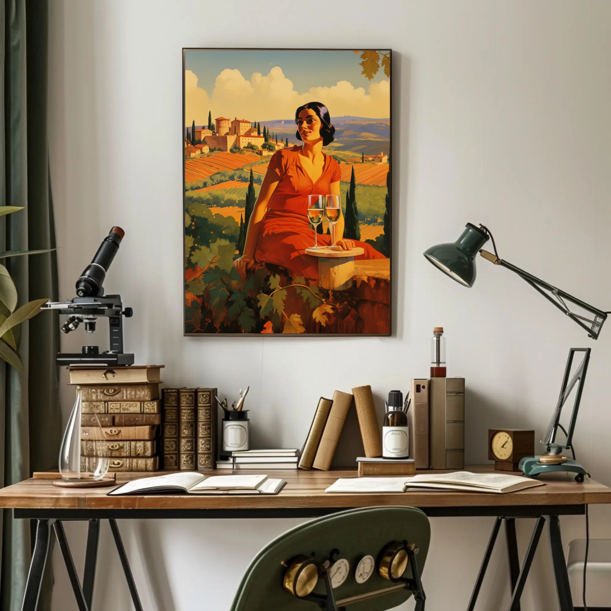 Tuscany Vineyard Romance in Travel Poster PosterGoat