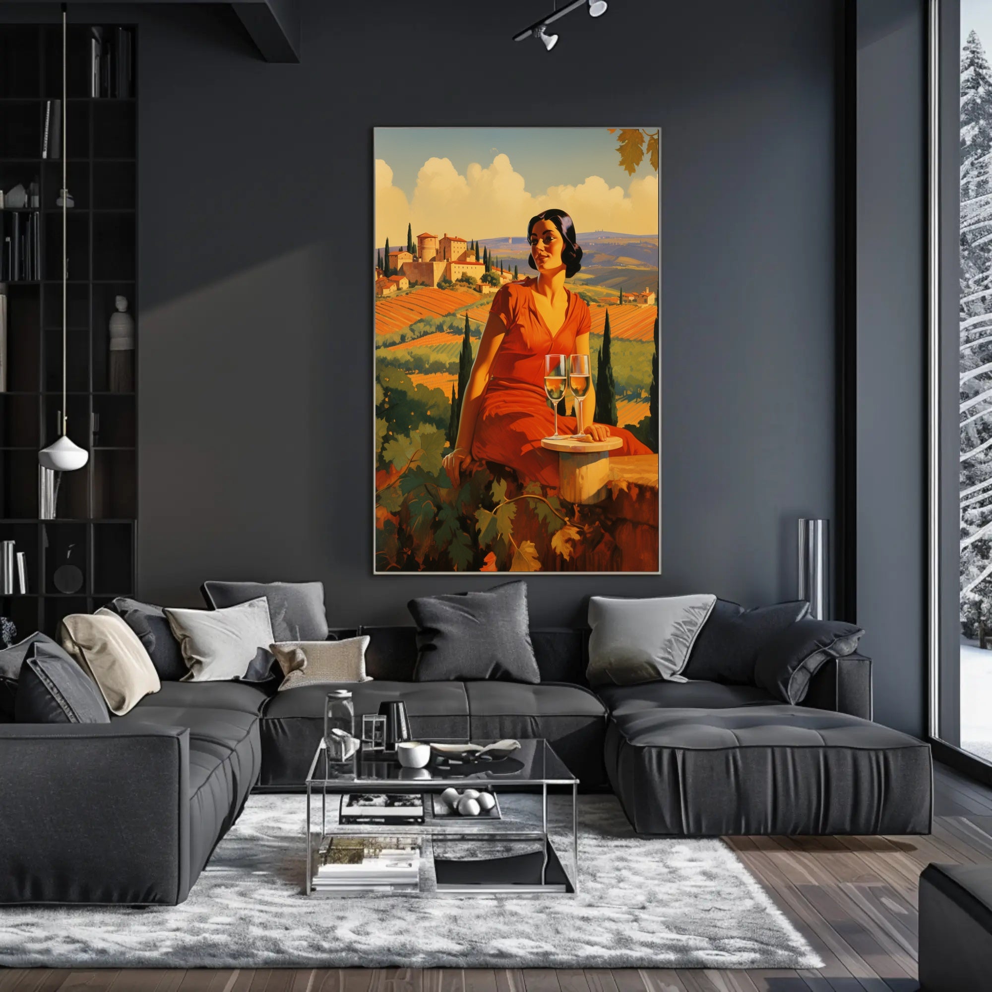 Tuscany Vineyard Romance in Travel Poster PosterGoat