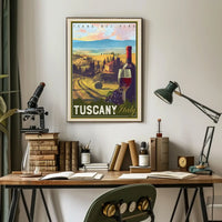 Tuscany Vintage Wine Travel Destination Poster PosterGoat