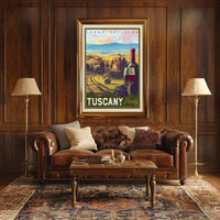 Tuscany Vintage Wine Travel Destination Poster PosterGoat