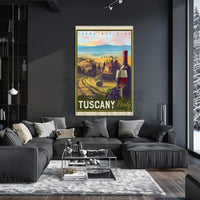 Tuscany Vintage Wine Travel Destination Poster PosterGoat