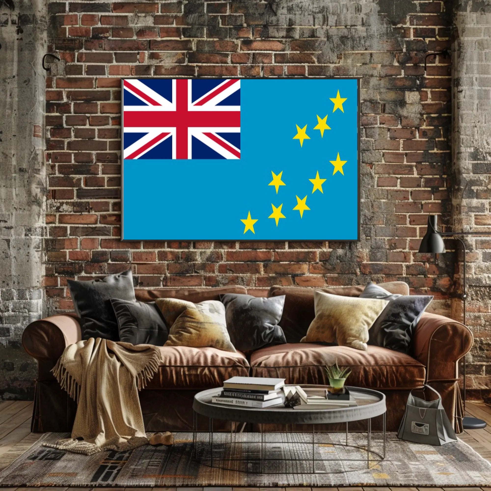 Tuvalu National Flag Artwork for Country Flag Poster PosterGoat