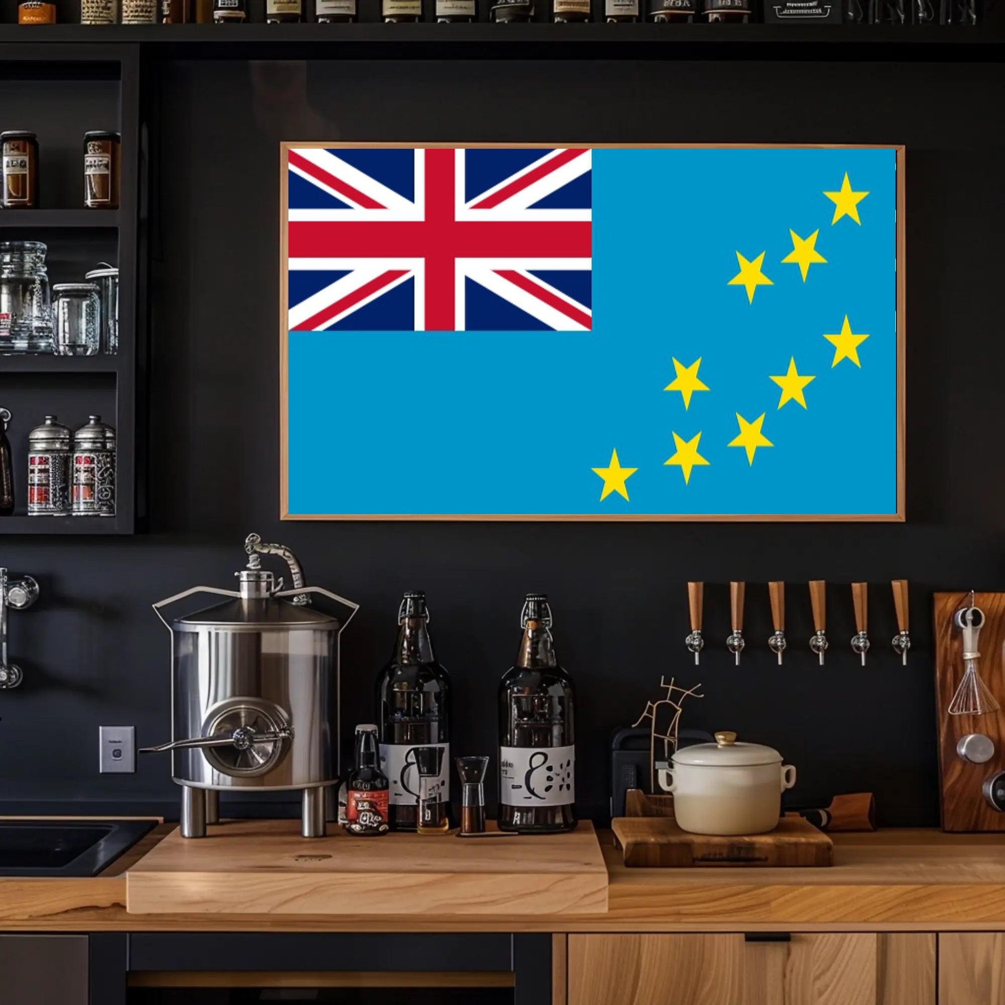 Tuvalu National Flag Artwork for Country Flag Poster PosterGoat