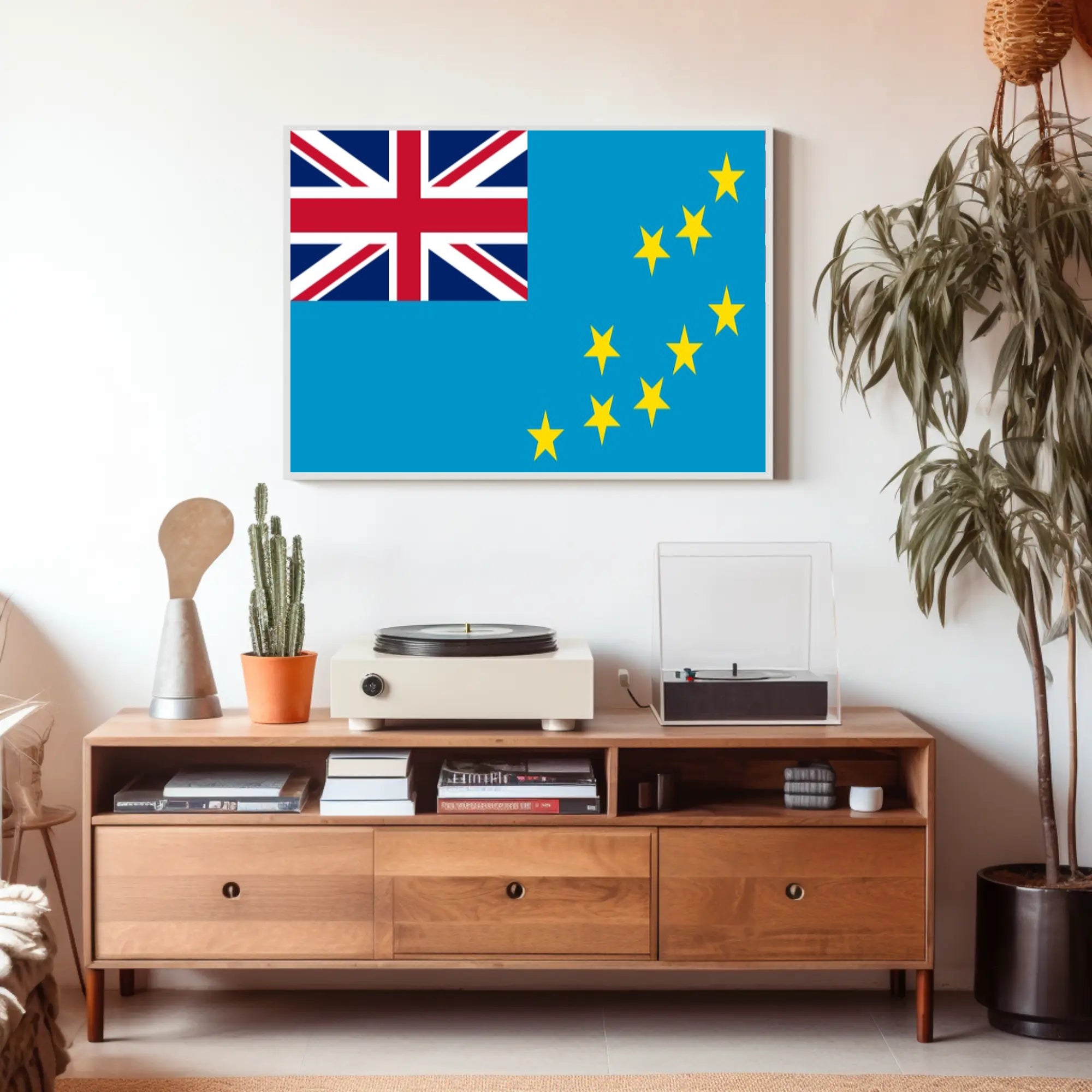 Tuvalu National Flag Artwork for Country Flag Poster PosterGoat