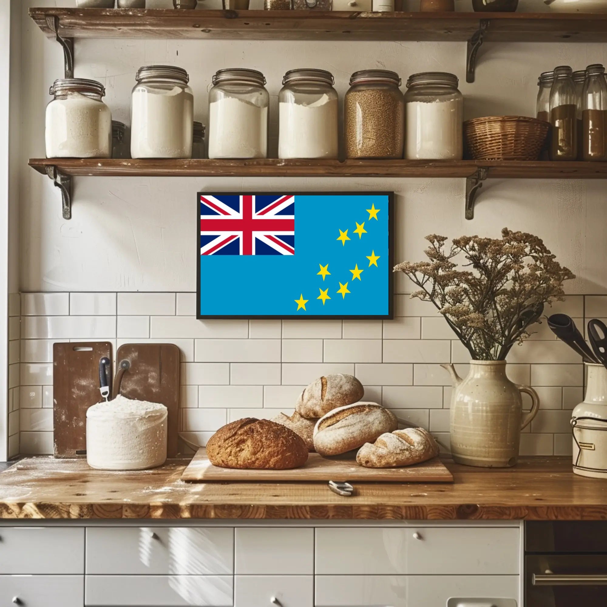 Tuvalu National Flag Artwork for Country Flag Poster PosterGoat