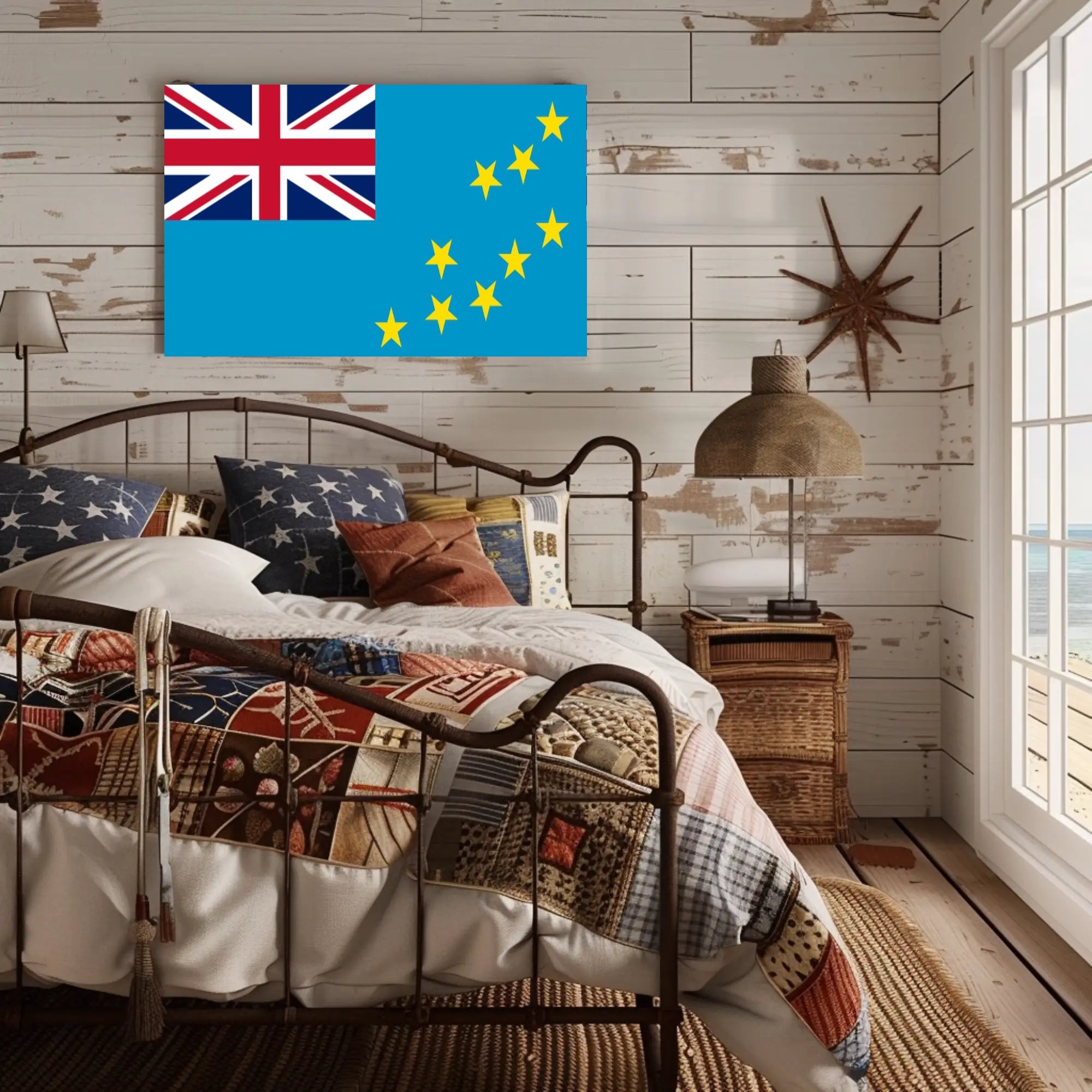 Tuvalu National Flag Artwork for Country Flag Poster PosterGoat